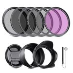 NEEWER 62mm ND Filter Kit and Lens Accessories, ND2 ND4 ND8 UV FLD CPL(Circular Polarizing) Filter Set with Lens Cap/Tulip Shaped Lens Hood