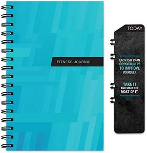 Global Printed Products Workout Fitness Journal Nutrition Planners: Clip-in Bookmark, Sturdy Binding, Thick Pages & Laminated Protective Cover (Blue)