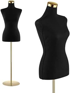 Luxsuite Female Mannequin Torso Display Stand Manikin Dress Form Dressmakers Sewing Fashion Tripod Base 160-177CM Black