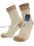 DexShell Waterproof Everyday Socks for Men & Women, Breathable Quarter Crew Socks for Walking, Commuting, Rain & Wet Weather – SSL Beige, Unisex Large