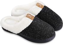 BERGMAN KELLY Women's Slippers, Memory Foam Indoor/Outdoor House Shoes w/Ultra Soft Wool-like Plush Fleece Lining, Multiple Colors & Sizes, Prairie Collection