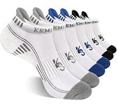 KEMISANT Mens Ankle Socks 6 Pairs-Athletics No Show Socks Cushioned for Men Running Walking-Arch Compression Support(6Pairs,Shoes Size:Men 10-12)