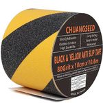 CHUANGSEED Heavy Duty yellow and black Anti Slip Tape 4" x 35Ft (10cm x 10.6m) High Traction strong grip Tape For Outdoor/Indoor Safety Non Skid Roll Traction Tread Warning Tape