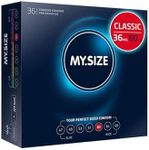 MY.SIZE Classic Condoms Size 5 I 60 mm Width I 36 Pieces Bulk Pack I Premium Condoms Extra Thin I Condoms True to Touch Gossamer I Thin 0.07 mm Wall Thickness I Condoms Vegan I Condoms for Men