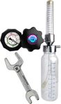 Oxygen Flow Meter High Pressure Regulator with Humidifier Bottle and Oxygen Cylinder Key (Combo-Flow Meter and Oxy key spinner)