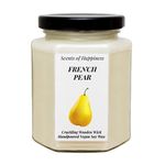 French Pear Candle With Crackling Wooden Wick Handmade Scented Candle Soy Candle (8oz)