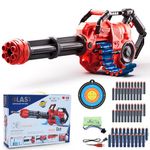 Crusher Foam Dart Blaster (40 Dart Belt,40 Darts),Red Toy Blaster Single And Bullets Blaster With Auto-Rotating Barrel,Foam Dart Blaster With Suction Dart Kids Toys for Teen 8+ Year Old Boys & Girls