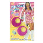 Bristol Novelty BA1084 Pink Mod Glitter Earrings, Womens, One Size