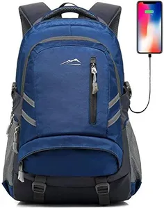 Backpack Bookbag for School College Laptop Travel Student ,Fit Laptop Up to 15.6 inch Multi Compartment with USB Charging Port Anti theft, Gift for Men Women (Blue)