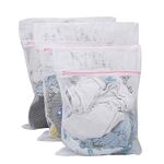 HOKIPO Mesh Laundry Clothes Washing Bag, Pack Of 3, White