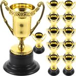 NUOBESTY 12pcs Gold Award Trophy Cups Set, Mini Award Trophy Cups Prize Cup Toy Trophy Props for Kids School Birthday Sport Events