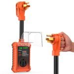 Rvhouse RV Surge Protector 50 Amp 18000 Joules, UL&FCC Certified RV Circuit Analyzer w/LED Indicators Waterproof Cover, Upgraded RV Surge Voltage Protection for Camping, Travel Trailers