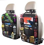 Enkarl Car Organiser Car Seat Organiser, 9 Pockets Car Organiser Back Seat,Kids Toy Storage, Water Proof Back Seat Protector for Kids (2 Pack)