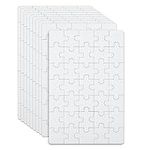 10 Sheet of Blank Puzzles to Drawn Write On, 3.9x5.9in, 35 Pieces a Sheet, All White Jigsaw DIY Puzzle Kit Paintable Puzzle Writable Puzzle Heat Transfer Puzzle for Kids Brain Game