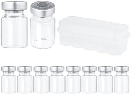 5ml Glass Vials for Injection, with Self Healing Injection Port, Transparent Sealed, Empty Vials for Injection (10, 5ml)