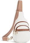 BOSTANTEN Sling Bag Crossbody Bag for Women Leather Sling Bag Women Crossbody Purse Travel Chest Bag Beige