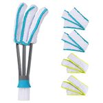 SetSail Blind Duster, Window Blind Cleaner Duster Brush with 4 Microfiber Sleeves Blind Cleaning Tools for Vertical Blinds Air Conditioner Jalousie Dust Ceiling Fans Car Vents Jalousie Dust Collector…