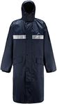 Btmpmcs Mens Long Waterproof Raincoat Reusable Rainsuit Hooded Rainwear Portable Packable Rain Gear Outdoor Anti-Storm Work Wear Long Coat for Climbing, Cycling, Farming, Hiking