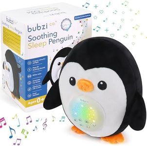 Bubzi Co Baby Sound Machine, Portable Penguin Soother & Baby Night Light Projector, Comforting Electronic Infant Toddler Sleep Aid & Baby Shush Sound with White Noise