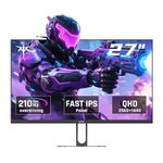 KTC Gaming Monitor 27 Inch | 2K@210Hz (Overlocking) | Built-in Speakers | Fast IPS Panel | 1ms Response Time (MPRT) | 450 cd/㎡ Brightness, HDR400 | Adaptive Sync | 131% sRGB, 101% DCI-P3, ΔE<2