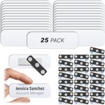 Mifflin Blank Name Tags w/Magnetic Backing (25 PK, 2.5 x 7.6cm / 1"x3") - ID Badge Holders w/ 3 Strong Neodymium Magnets - Customizable & Reusable Badges w/Round Corners