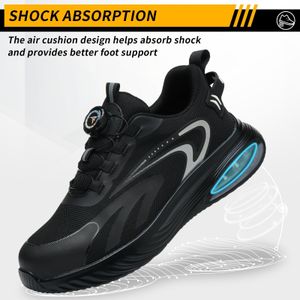 Steel Toe Cap Safety Trainers – Lightweight Non-Slip Work Shoes, Black, Men’s 11 UK