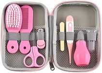 Baby Grooming Kit Baby Health Nursery Care Items Essentials Supplies Set for Newborn, Infant, Toddler - Safety Hair Brush Comb Nail Clipper Trimmer for Girl Boys Keep Clean - (Pink #1)