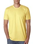 Next Level T Shirt 3600 Premium Fitted Short-Sleeved Shirt Men Crew, Men, Banana Cream 3600 XS, Banana Cream, X-Small