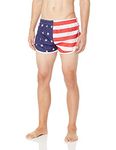 USA Flag Men's Basic Running Shorts Swimwear Trunks By UZZI: USA (Medium)