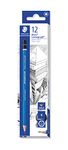 STAEDTLER Mars Lumograph B Graphite Art Drawing Pencil, Very Hard, Break-Resistant Bonded Lead, 12 Pack, 100-B