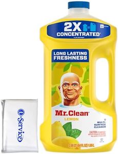Mr Clean Multi Purpose Lemon Liquid Cleaner Professional Household Non-Toxic Hardwood Floor Cleaner, 64 Ounce New and Improved 2X Concentrated Multisurface Liquid Solution, with NOIS Tissue Pack
