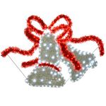WeRChristmas Bells LED Rope Lights and Tinsel Silhouette Outdoor Garden Wall Christmas Decoration, 113 cm - Large, Multi-Colour