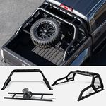 Stehlen 642167818793 Universal Fit for Full Size Pickup Trucks CR1 Chase Rack Truck Bed Roll Bar with Tire Carrier - Matte Black