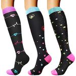 DRESHOW Compression Socks for Men & Women Best Support for Athletic Running Flight Travel Cycling