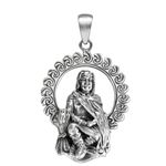 Dryad Design Sterling Silver Celtic God Lugh Pendant, Sterling Silver