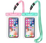 AiRunTech Waterproof Case, 2Pack IPX8 Waterproof Phone Pouch, Dustproof Dry Bag for iPhone XS/XS Max/XR/X/8/8 Plus/7/7 Plus/6/6s, Samsung Galaxy S9//S8/S7 Google Pixel and All Devices Up to 7.0 Inches(Green + Pink)