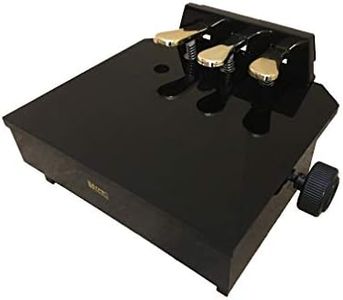 CPS Imports Wood Adjustable Piano Pedal Extender Bench in Ebony with 3 Pedals
