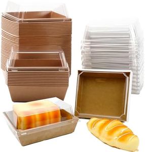 Leuik 50 Pack Paper Charcuterie Boxes with Clear Lids, Brown Square Oil-Proof Kraft Disposable Food Containers,Bakery Boxes for Cake,Sandwich,Cookies,Chocolate,Strawberries,Desserts