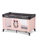 hauck Dream N Play, Disney Minne Mouse Sweetheart - Travel Cot with Transport Bag for Babies & Toddlers, Lightweight, Fast & Compact Folding, 120cm x 60cm, from Birth up to 15 kg