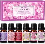 SALKING Essential Oils Set, 100% Pure Fragrance Oil AromatherapyGift, Premium Scented Oils for Diffusers 6 x 10 ML - Lavender, Rose, Jasmine, Cherry Blossom, Gardenia, Chamomile