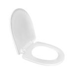 Luxart Plastic Western Toilet Seat Cover with Soft Close Mechanism | Commode Seat Cover – with Sleek Design & Easy Installation with Installation Kit | White Glossy (710)