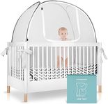 Pro Baby Safety Pop Up Crib Tent, Fine Mesh Crib Netting Cover to Keep Baby from Climbing Out, Falls and Mosquito Bites, Safety Net, Canopy Netting Cover - Sturdy & Stylish Infant Crib Topper