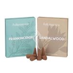 Folkulture Incense Cones Scented, Set of 2 Frankincense & Sandalwood Inscents-Cones (30 Cones), Natural Fragrances Variety Pack of Insence Cones for Relaxation, Aromatherapy & Air Purification