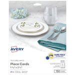 Avery Textured Place Cards, White, 1.43 x 3.75 Inches, Pack of 150 (16109)