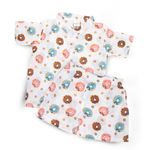 BAYBEE 100% Baby Muslin Cotton Jablas Set Dress for Kids | Comfort Summer Wear with Soft & Breathable Collar Free | Newborn Baby Clothes | Shirt & Shorts Set for Baby Boy Girl 6-9 Months (Donut (M)