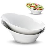 Bruntmor Ceramic Salad Bowls - Porcelain Serving Bowls - Angled Bowls Ceramic for Salad, Noodle, Pasta, Cereal, Soup - Kitchen Bowl, Ideal for Home and Restaurant - Set of 2