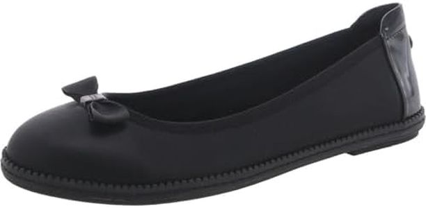 Anne Klein Women's Ember Ballet Flat, Black/Black, 7.5 US