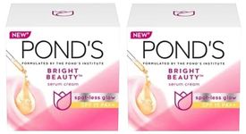 POND'S Bright Beauty SPF 15 PA ++ Day Cream 50 g, Non-Oily, Mattifying Daily Face Moisturizer - With Niacinamide to Lighten Dark Spots for Glowing Skin (Pack of 2)