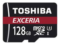 KIOXIA Exceria M302 128GB Micro SD Memory Card 90 MB/s 4K - THN-M302R1280EA - Black, red