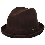 Kangol Men's Wool Player Fedora Hat, Tobacco, XXL